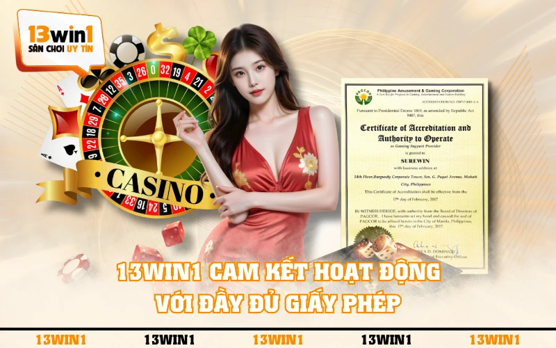 Trang Chủ 7 13WIN1 cam kết hoạt động với đầy đủ giấy phép